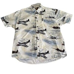 Clearwater Outfitters Men's XL Shirt G4 Military Planes Short Sleeve Button Down